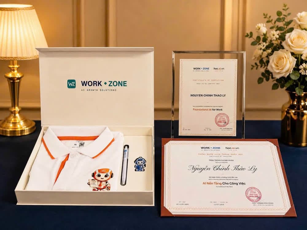 Bộ quà tốt nghiệp và chứng chỉ hoàn thành khoá học